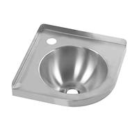 Asixxsix Évier d'angle de Salle de Bain, évier Mural Triangulaire en Acier Inoxydable 304, Peu Encombrant, Lavabo avec Drain Amovible pour Camping-car, Bateau, Salle de Bain, Cuisine, Balcon