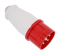Asixxsix Fiche Industrielle 4 Broches 16A, 380-415V 3P+E, IP44 | Connecteur d\'alimentation triphasé, couvercle ABS, guide en laiton, boucle anti-perte, pour aéroport de centrale