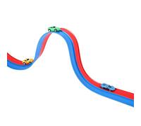 Asixxsix Flex Tracks, Piste de Course Flexible pour Enfants, Piste de Rampe de Voiture de Course avec Ventouses, avec 4 Voitures à L'échelle 1:50, pour Enfants à Partir de 3 Ans