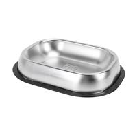 Asixxsix Gamelle pour Chien en Acier Inoxydable, Plat Rectangulaire pour Nourriture et Eau pour Animaux de Compagnie 304 Haute Résistance avec Fond Antidérapant, Gamelle pour Chien et (S)