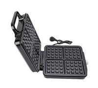 Asixxsix Gaufrier carré, 4 plaques en acier inoxydable 1200W avec arrêt automatique et revêtement antiadhésif, idéal pour les petits-déjeuners en famille