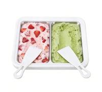 Asixxsix Glacier laminé, 304 acier inoxydable rouleau de glace manuel avec Double Poêle et 2 Spatules, Glacier maison multifonctionnel pour Yogourt congelé bricolage Gelato Sorbet