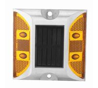 Asixxsix Goujon de Route Extérieur en Aluminium à énergie Solaire, pour Chemin, Lampe de Passerelle pour Allée, Goujon LED Solaire Rouge, 1 Paquet