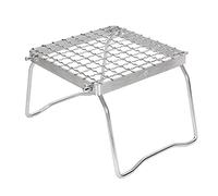 Asixxsix Grill de Feu de Camp Pliable, Barbecue Portable en Acier Inoxydable avec Pieds, Mini Grilles