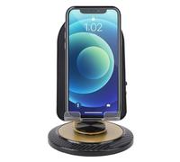 Asixxsix Haut-Parleur à Induction sans Fil, Support pour Haut-Parleur Bluetooth avec Rotation à 360 degrés et Recharge Automatique, pour Bureau, Voiture, Cuisine