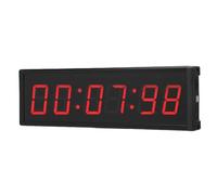 Asixxsix Horloge de Minuterie de Salle de Sport, 2,3 Pouces, 6 Chiffres, LED, Grand Compte à Rebours Numérique, Buzzer intégré, Minuterie D'intervalle D'entraînement Mural de 12/24 Heures