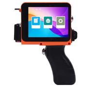Asixxsix Imprimante à Jet d'encre Portable, 2-12,7Mm de Hauteur d'impression Mini-Machine d'impression avec Poignée Détachable pour la Date de Code à Barres Texte Code QR, LED HD 4,3 Pouces