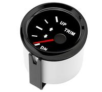 Asixxsix Jauge D'équilibre de Garniture de Bateau, étanche IP67 avec Rétro-éclairage Rouge, Jauge de Garniture de Navire à Contrôle Simple pour Véhicules Marins (Cadran noir Couvercle noir)