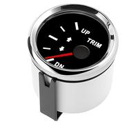 Asixxsix Jauge D'équilibre de Garniture de Bateau, étanche IP67 avec Rétro-éclairage Rouge, Jauge de Garniture de Navire à Contrôle Simple pour Véhicules Marins (Cadran noir couvercle argenté)