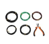 Asixxsix Jeu de 5 Rouleaux de Fil D'entraînement pour bonsaï, Fil D'aluminium anodisé en 3 Tailles 1 Mm, 1,5 Mm, 2 Mm avec Coupe, pour Façonner le Tronc et les Branches des Arbres