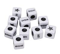 Asixxsix Jeu de Dés, 20 Pièces de Dés en Plastique Blanc à 6 Faces de 16 Mm, de Jeu Standard étanches, de Central Gauche et Droit avec de à 6 Faces pour Les Jeux de société, Les Activités et Les