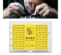 Asixxsix Jeu de Vis de Cosse de Montre en Acier Inoxydable Solide, Outil de Goupilles de Liaison de Sangle avec Boîte de Rangement pour Horlogers Professionnels, 10 Tailles Différentes