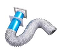 Asixxsix Kit D'aération de Sèche-linge, Connecteur de Tuyau D'aération de 4 Pouces, Kit de Conduits Muraux avec Tuyau Flexible de 8 Pieds et Couvercle de 6x6