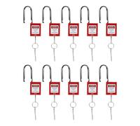 Asixxsix Kit de 10 cadenas de consignation et de déconsignation, cadenas de sécurité à clé, cadenas à manille à ouverture automatique pour postes et dispositifs de consignation