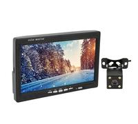 Asixxsix Kit de Moniteur de Caméra de Recul 7 Pouces, Moniteur de Nocturne DC 12 V / 24 V 1080P avec Nocturne Infrarouge, Grand Angle 170 °, TéléCommande, Étanche IP69