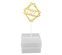 Asixxsix Kit de Retrait D'argent, Tirelire D'Anniversaire avec 20 Sacs Transparents et Décoration de Gâteau Joyeux Anniversaire, pour Fête, Mariage, Anniversaire, Réunion de Famille