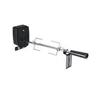 Asixxsix Kit de Rôtissage Universel, Canne à Broche en Acier Inoxydable avec Moteur électrique et Fourchettes de Viande, Kit de Grillade Automatique en Acier Inoxydable