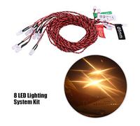 Asixxsix Kit de Système D'éclairage LED D'accessoires RC pour Hélicoptère d'avion - Mode de Télécommande Manuel, Détection de Basse Tension, adapté à L'émetteur KO