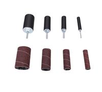 Asixxsix Kit de Tambour de Ponçage, 4 Tambours en Caoutchouc et en Acier Inoxydable avec Manchons en Alumine 80 120, Tige Universelle de 1/4 Po pour Perceuse Lissage