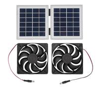 Asixxsix Kit de Ventilateur d'échappement Solaire 2x5W, Ventilateur de Refroidissement à Prova de Pluie avec Panneau Solaire Pliable de 10W pour Les serres, pouleteries, greniers, granges (White)