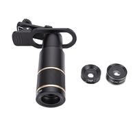 Asixxsix Kit d'objectifs pour Smartphone, Téléobjectif 22x, Objectif Macro 15x Objectif fisheye 198° Traitement antireflet 10 Couches Grand Angle 0,6X