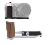 Asixxsix L Grip de Forme, Poignée en Bois en Alliage en Aluminium Ergonomique pour Caméra X M5 avec Plaque à Libération Rapide pour Arca, Appareil Photo en Léger L Breen de Bois (SILVER)