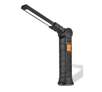 Asixxsix Lampe de Travail Rechargeable, Lampe de Poche Pliable Rotative à 360 Degrés avec Base Magnétique, 4 Modes et Crochet de Suspension, Lampe de Mécanicien Portable pour Réparation