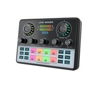 Asixxsix Live Sound Card Audio Mixer, Dual Cores Puce Numérique avec Effets Sonores Voix Changer Réduction du Bruit, pour Live Streaming Podcasting Gaming Enregistrement