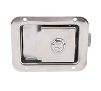 Asixxsix Loquet de Boîte à Outils, 4,8 X 3,6 Pouces en Acier Inoxydable pour Boîte à Out-out de Camion, Loquet de Poignère encastré avec 2 Clés Couler la Caravane, Camion, Camping-car