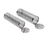 Asixxsix Lot de 2 Paniers à Griller Roulants en Acier Inoxydable 304, Accessoires de Barbecue pour Légumes, Crevettes, Cuisine en Plein Air, Camping, Cadeaux D'anniversaire