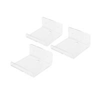 Asixxsix Lot de 3 Petites étagères Flottantes pour Rangement Mural, Mini Présentoir avec Adhésif, étagère Flottante Murale en Acrylique pour Chambre à Coucher, Salle de Bain, Cuisine, (Transparente)