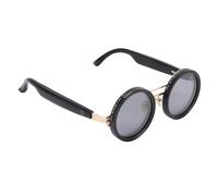 Asixxsix Lunes Intelligentes AI, Bluetooth 114 Traduction de Langue Lunettes de avec Objectif Gris Round Round, Intégrée en Enregistrement de Réunion, Lunettes Audio Ouvertes (Cadre doré Noir)