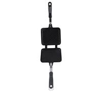 Asixxsix Machine à Sandwichs, Machine à Paninis Chauds en Alliage d'Aluminium Antiadhésif avec Poignère, Poêle à Double Face, Poêle à Fidèle Plat à Motif de Grille