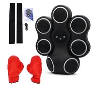 Asixxsix Machine de Boxe Musicale, 10 Modes d'entraînement Bluetooth Music Sync, Entraîneur de Boxe, Tapis Mural de Frappe avec de pour Bureau, Salle de Sport (Ensemble Parent-Enfant)