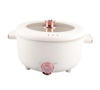 Asixxsix Marmite électrique multifonctionnelle 3,5 L avec revêtement antiadhésif en émail céramique, idéale pour les ramen, les œufs, les raviolis, les soupes et les porridges.