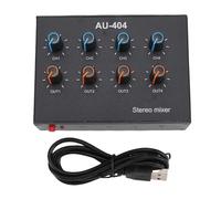 Asixxsix Mélangeur 4 Canaux, Gamme de Fréquences 20 Hz 20 KHz, Mélangeur Stéréo à Conversion Déséquilibrée à équilibrée, de Son avec Construction en Alliage d'aluminium pour Microphone, Guitare,