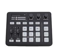 Asixxsix Mélangeur Audio de Jeu, Carte Son Bluetooth en Direct avec Effets Sonores et Lumière RVB, Interface Audio de Type C pour Le Podcasting Streaming Podcasting Gaming Studio