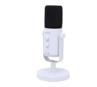Asixxsix Microphone de Jeu, XLR USB à Condensateur Dynamique, Suppression du Bruit, éclairage RVB avec Bras de Perche, Contrôle du Volume Muet, Prise Casque pour Podcast, Enregistrement en (White)