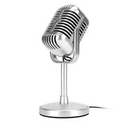 Asixxsix Microphone Dynamique Classique de Style Vintage Micro Vocal Réc étUi de Transport Interrupteur Marches/Arrêt Filtre-Bas Fils Clair Compatible avec Le Support Universel