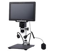 Asixxsix Microscope numérique, 2000X agrandissement avec écran LCD de 10,1 Pouces, Caméra HD 12MP Loupe électrique pour la réparation et la Soudure de PCB, 32 Go de (avec Batterie Prise UE 220V)