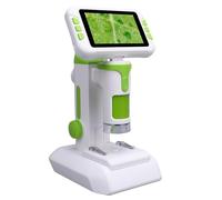 Asixxsix Microscope pour Les Enfants, Microscopes Numériques de Poche 1080p HD 1600X avec écran de 4 Pouces et Lumière LED, Jeu de Science à Main Portable Rechargeable (Green)