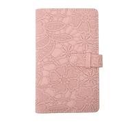 Asixxsix Mini Album Photo 96 Pochettes, Support de Clip de Rangement en Cuir PU pour Albums Photos Fuji Film Mini 12 11 Cartes de Crédit, Billets de Cinéma, Stockage et Affichage de (Motif rose