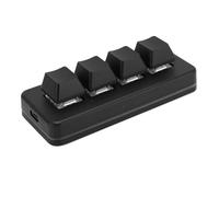 Asixxsix Mini Clavier à 4 Touches, Clavier Macro Programmable avec Rétroéclairage RVB, Clavier de Jeu Mécanique à Une Main, Clavier de Jeu sans Fil Bluetooth et USB pour Téléphone