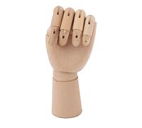 Asixxsix Modèle de Main en Bois, Mannequin à Doigts Flexibles, Figurine d'art avec Tissu en Velours Antidérapant pour Croquis, Peinture, Décoration de Bureau, Accessoire de Photographie, Cadeau (#1)