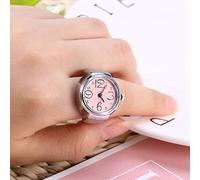 Asixxsix Montre d'amour à Bague Ronde en 8 Couleurs pour Hommes et Femmes, Design Unique et Durable, Adaptée aux événements Décontractés et aux Rendez-Vous (Pink)