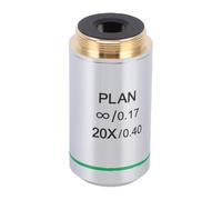 Asixxsix Objectif Achromatique Plan, Objectif corrigé à l'infini RMS à Filetage 20,2 Mm, de Microscope Achromatique 20X avec Large Champ de pour Microscopes Biologiques