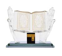 Asixxsix Ornement en Cristal Musulman, décoration Musulmane Classique Brillante, modèle d'artisanat Musulman en Cristal de Titane, pour Bureau d'amis