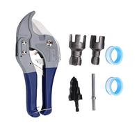 Asixxsix Outil de coupe de fil de tuyau, Outil de filetage de tuyau interne externe avec matrices de 1/2 pouce 3/4 pouce, tige de raccordement, ruban PTFE, coupe-tuyaux et broche de