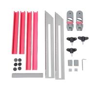 Asixxsix Outil gabarit pour marches d'escalier, outil de mesure pour escaliers en alliage d'aluminium avec curseurs multi-tailles & conception télescopique pour la hauteur des