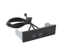 Asixxsix Panneau Avant USB, Transfert de Données 5 Gbit/s, Adaptateur de Baie 5,25, Hub de Baie de Lecteur Optique avec 2 Ports USB 3.2 GEN1, Prise Casque pour 7 8 10 11 OS X
